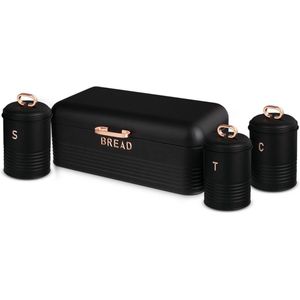 Berlinger Haus BH/6753 Berlinger huis-BH/6753 Broodbox met 3 PC-patronen, roze zwart goud, roestvrij staal