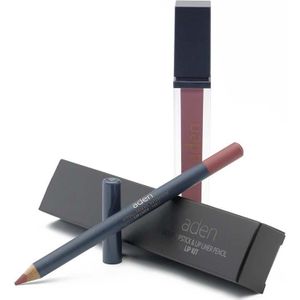 Aden Liquid Lipstick + Lipliner Pencil Set Shell 05