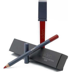 Aden Liquid Lipstick + Lipliner Pencil Set Cranberry 14