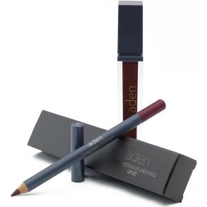 Aden Liquid Lipstick + Lipliner Pencil Set Mahogany 24
