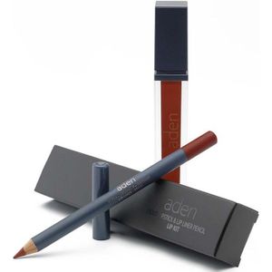 Aden Liquid Lipstick + Lipliner Pencil Set Brick 28