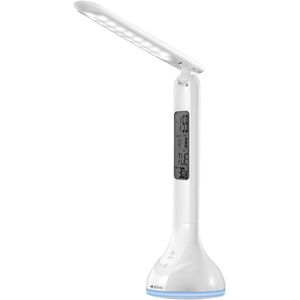 Avide LED Bureaulamp Dimbaar 4W - USB Opladen - Met Kalender + Alarm + Klok + Thermometer Functie - 250 lumen - Wit