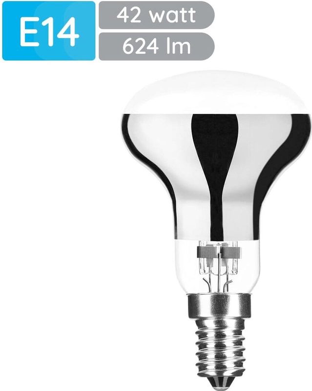 Modee E14 Halogeen Lamp Dimbaar 42W ECO - 624lm - 2700K - Warm Wit - ECO Halogeen Reflectorlamp R50