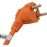 Technik - Verlengsnoer - 20 Meter - Geaard - Oranje - H05VV-F