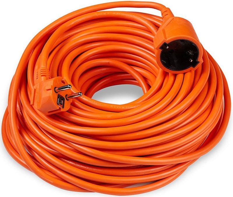 Technik Verlengsnoer 30 meter - H05VV-F - 3x1.5mm² - Geaard - Oranje