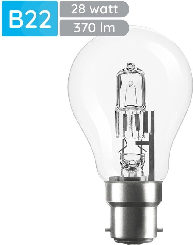 Modee B22 Halogeen Lamp Dimbaar 28W ECO - 370lm - 2700K - Warm Wit - ECO Halogeen Globe A55