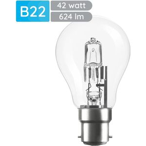 Modee B22 Halogeen Lamp Dimbaar 42W ECO - 624lm - 2700K - Warm Wit - ECO Halogeen Globe A55