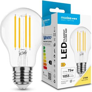 Modee Lighting - LED Filament Lamp - E27 A60 8W - vervangt 80W - 2700K warm wit licht