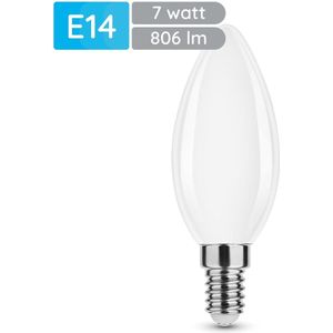 Modee - E14 LED Lamp - Neutraal Wit - 7W - 806lm - LED Filament Melkglas Kaarslamp B35