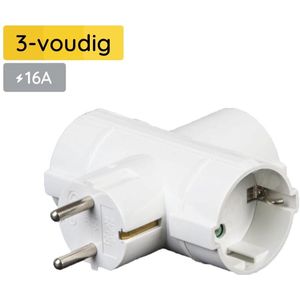 Technik - T-Model - Verdeelstekker - Wit - 3-Voudig