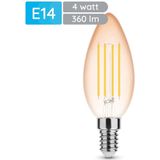 Modee - E14 LED Lamp - Warm Wit - LED Filament Amber Kaarslamp B35 - Vervangt 33W Halogeen