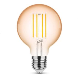 Modee Lighting - LED Filament lamp E27 - G80 - 4W vervangt 33W - 1800K zeer warm wit licht - Globe