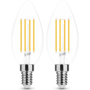 Modee Lighting - OP=OP 2-PACK LED Filament kaarslamp - E14 fitting - C35 - 7W vervangt 60W - 2700K warm wit licht