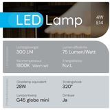Modee - E14 LED Lamp - Dimbaar - Warm Wit - LED Filament Amber Globe Mini P45