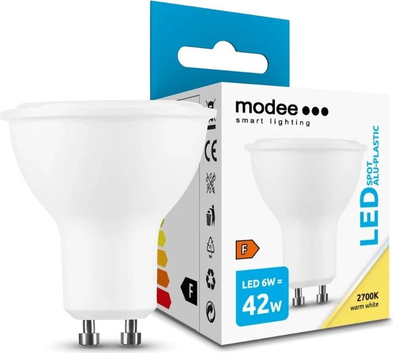 Modee - GU10 LED Lamp - Warm Wit - 6W - 550lm - Vervangt 42W Halogeen Gloeilamp