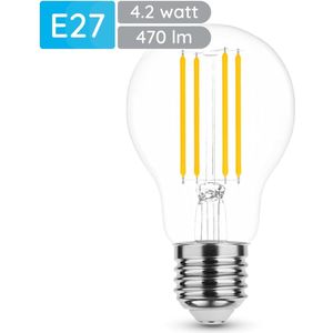 Modee - E27 LED Lamp - Warm Wit - LED Filament Globe A60 - 4.2W - 470lm - Vervangt 40W Halogeen Gloeilamp