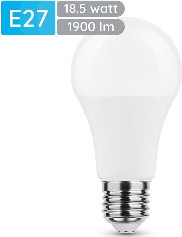 Modee - E27 LED Lamp - Daglicht Wit - Globe A65 - 18.5W - 1900lm - Vervangt 120W Halogeen Gloeilamp