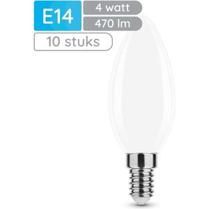 Modee E14 LED Lamp - Warm Wit - 4W - 470lm - LED Filament Melkglas Kaarslamp B35 - Vervangt 40W Halogeen Gloeilamp - 10 stuks