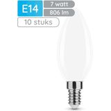 Modee - E14 LED Lamp - Warm Wit - 7W - 806lm - LED Filament Melkglas Kaarslamp B35 - 10 stuks