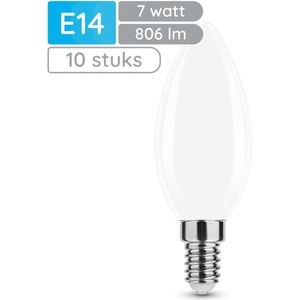 Modee - E14 LED Lamp - Warm Wit - 7W - 806lm - LED Filament Melkglas Kaarslamp B35 - 10 stuks