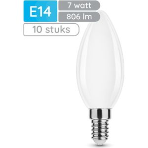 Modee - E14 LED Lamp - Neutraal Wit - 7W - 806lm - LED Filament Melkglas Kaarslamp B35 - 10 stuks