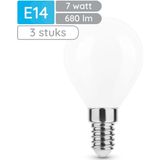 Modee - E14 LED Lamp - Neutraal Wit - 7W - 680 lumen - LED Filament Melkglas Globe Mini P45 - 3 stuks