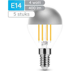 Modee E14 LED Lamp - Warm Wit - LED Filament Globe Mini P45 Kopspiegellamp - 4W - Vervangt 40W Halogeen Gloeilamp - 5 stuks