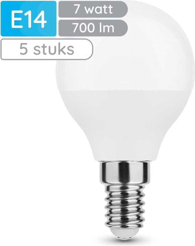 Modee E14 LED Lamp - Warm Wit - 7W - 700lm - LED Globe Mini P45 - Vervangt 54W Halogeen Gloeilamp - 5 stuks