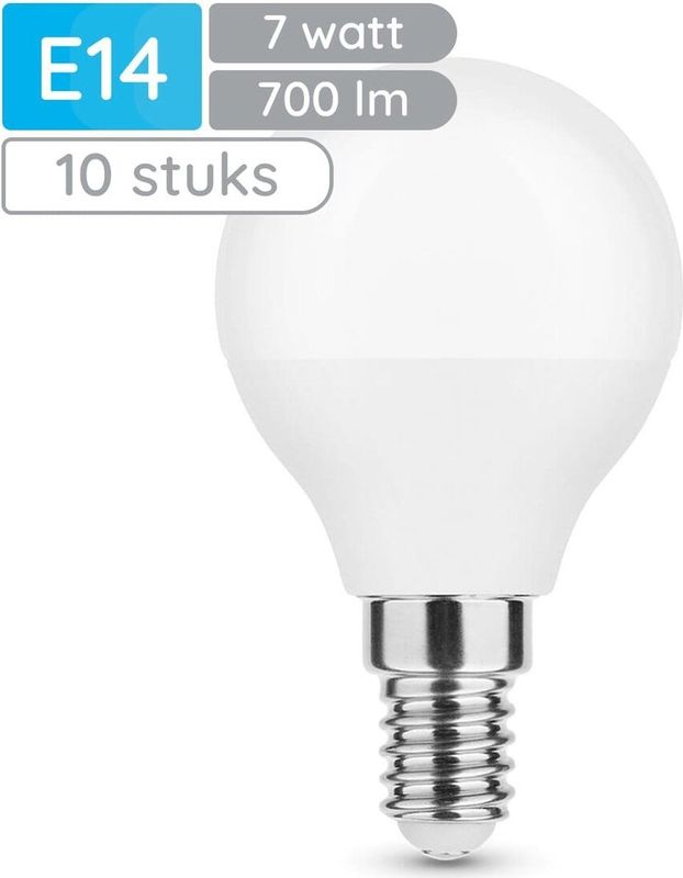 Modee - E14 LED Lamp - Daglicht Wit - 7W - 700lm - LED Globe Mini P45 - Vervangt 54W Halogeen Gloeilamp - 10 stuks