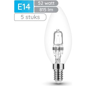 Modee E14 Halogeen Lamp Dimbaar 52W ECO - 815lm - 2700K - Warm Wit - ECO Halogeen Kaarslamp - 5 stuks