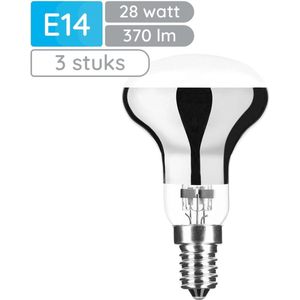 Modee E14 Halogeen Lamp Dimbaar 28W ECO - 370lm - 2700K - Warm Wit - ECO Halogeen Reflectorlamp R50 - 3 stuks