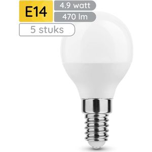 Technik E14 LED Lamp 4.9W - 470lm - 2700K - Warm Wit - LED Globe Mini P45 - Vervangt 40W Halogeen Gloeilamp - 5 stuks