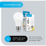 Modee - E27 LED Lamp - Warm Wit - 11W - 1055lm - Vervangt 75W Halogeen Gloeilamp - 3 stuks