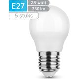 Modee - E27 LED Lamp - Warm Wit - Globe Mini P45 - 2.9W - 250lm - Vervangt 25W Halogeen Gloeilamp - 5 stuks