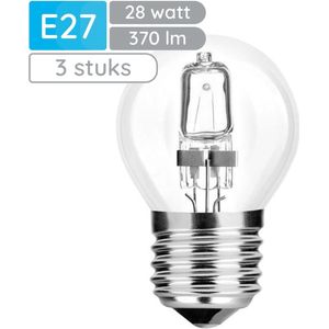 Modee - E27 Halogeen Lamp Dimbaar - Warm Wit - ECO Halogeen Globe Mini P45 - 3 stuks