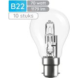 Modee B22 Halogeen Lamp Dimbaar 70W ECO - 1179lm - 2700K - Warm Wit - ECO Halogeen Globe A55 - 10 stuks