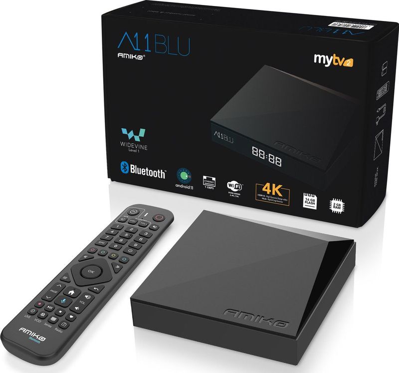 Amiko A11 BLU - 4K Android OTT Media Streamer