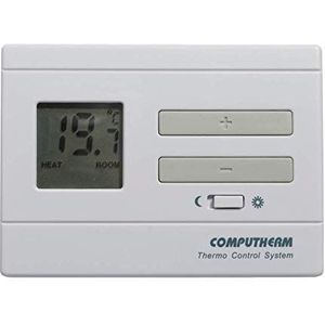 COMPUTHERM Q3 Digitale kamerthermostaat, wandthermostaat met thermometer voor verwarming, airconditioning en vloerverwarming, kamertemperatuurregelaar en -meter