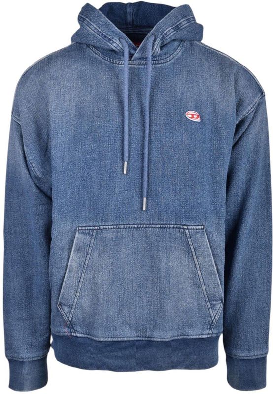 Diesel - Hoodie - Lichtblauw - Katoen - Spandex - Capuchon - Lange Mouwen