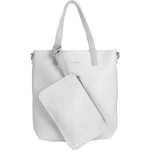 David Jones Handtas - Witte Shopper Style - 2in1 - Wit - Moederdag Cadeau Geschenkidee Verjaardagscadeau voor haar - HandbagsUniverse