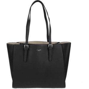 David Jones *Perfect Shopper* - Tote Bag Bucket Handbag - Dames Handtas - Shopper - A4 Werk School - Zwart / Noir / Black - Moederdag Cadeau Geschenkidee Verjaardagscadeau voor haar - HandbagsUniverse