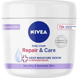 NIVEA Repair & Care Sensitive Bodycrème - 10% Glycerine + Panthenol - Barrière Crème voor Gevoelige en Jeukerige Huid - 400 ml