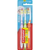 Colgate - Extra Clean - Tandenborstel - Medium - Zachte Rubber Tongreiniger