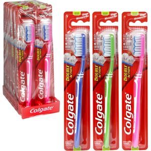 Colgate - Double Action Medium Tandenborstel - Voordeelverpakking 12 Stuks