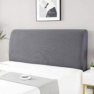 Stretch Hoofdbord Cover Slipcover Rugleuning Cover, All-Inclusive Bed Hoofdbord Cover Stofdicht Stretch Bed Hoofd Protector Cover, Slaapkamerdecoratie, Hout Lederen Bed Stofhoes, Grijs - 200 - 220 cm