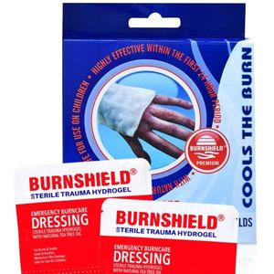 Burnshield Twin pack 10x10cm - Brandwondenkompressen voor brandwonden - set van 2 - brandwondbehandeling - verkoeling