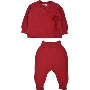Minora - Newborn Baby Kleding Set - Rood - 2 Delig Pakje - 3/6 Maanden