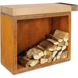 OFYR Butcher block storage 90 Corten Teak Wood - Ofyr - Metaal - Bruin