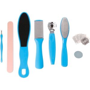 Eelt verwijderaar Set - 8-delig - Eeltvijl - Eeltrasp - Inclusief 4 mesjes - set is met zwart handvat