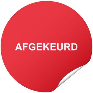 Keuringssticker afgekeurd
